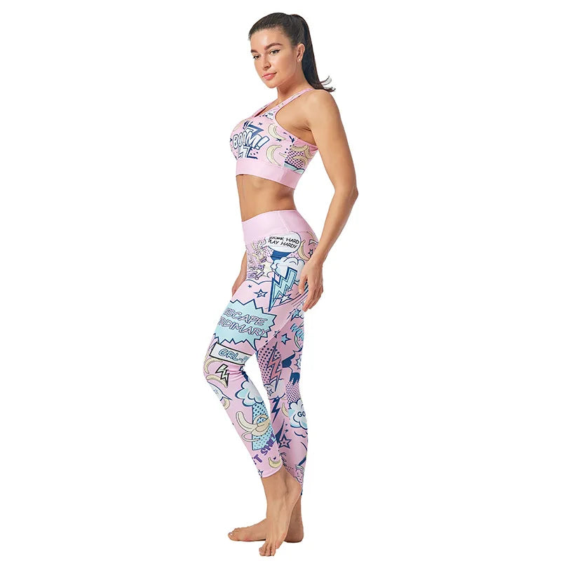 the COMIC LEGGINGS - Leggings Sport Fitness Seamless Print Yoga Pants Leggings for Fitness Running Sports Pants Fitness Slim Gym Leggings