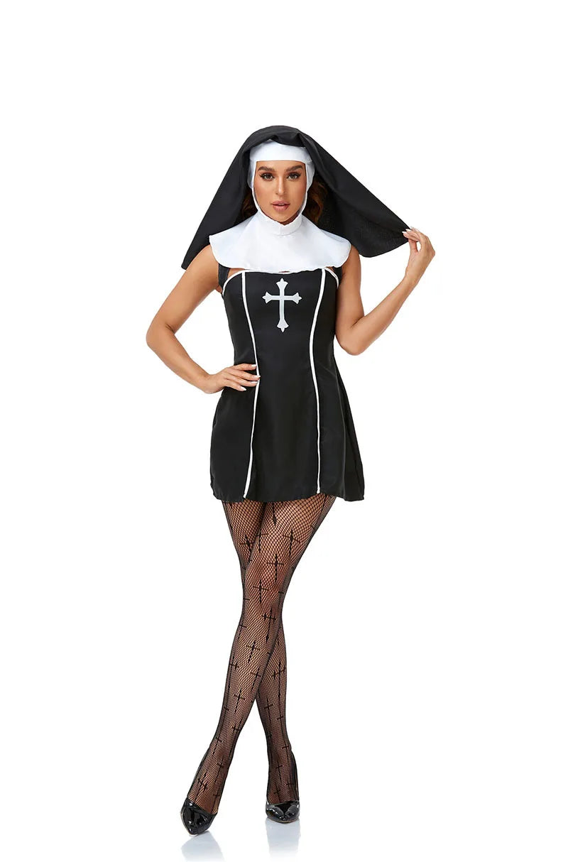 the NAUGHTY NUN - Adult Nun Costume Women Nun Sister Dress