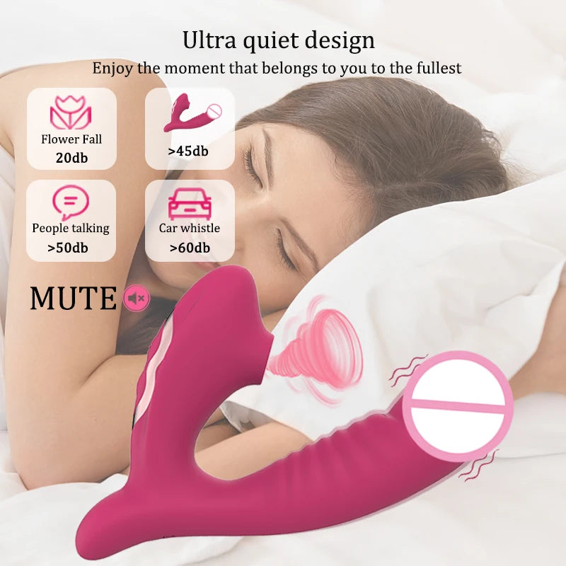 the ORAL PLEASURE - Sucking Vibration 2-in-1 Vibrator 10-Speed Oral Sex 10-Speed Vibration Clitoris Stimulation Vaginal Massage Female Sex Toy