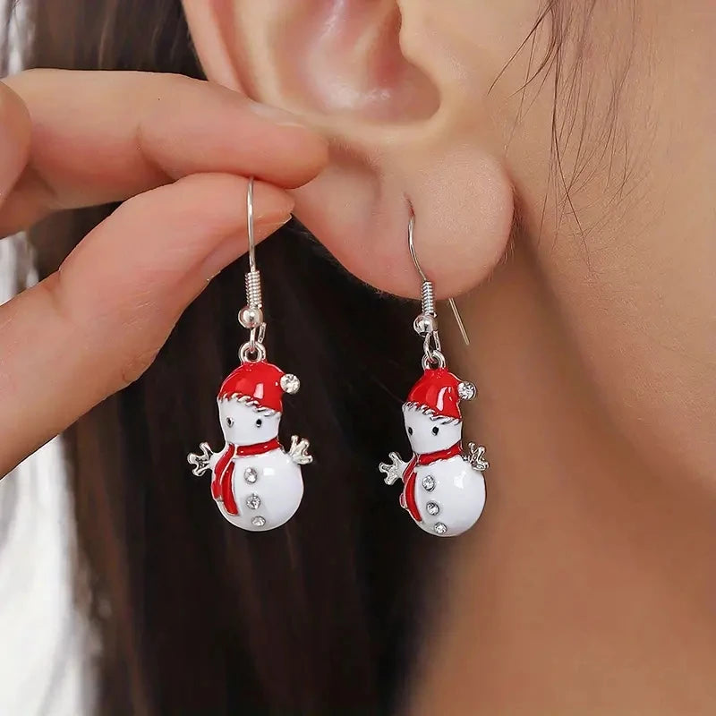 the MERRY & BRIGHT COLLECTION - Merry Christmas Fashion Snowflake Boots Long Tassel Dangle Earrings Shiny Zircon Snowman Xmas Tree Earring Jewelry