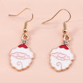 the JOLLY COLLECTION - Fashion Merry Christmas Wreath Circle Hoop Earrings New Year Party Festival Jewelry Gifts