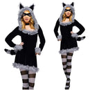 the PARTY ANIMAL - Deluxe Plush Monster Animal Costume for Adult Leopard Fox Cat Girl Cosplay Costume Halloween Costumes Fancy Party Dress