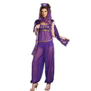 the GENIE IN A BOTTLE - Sexy Goddess Belly Dancer Dress Adult Arabic Dance Costume Jasmine Genie Aladdin Princess Halloween Fancy Women Dress Sets