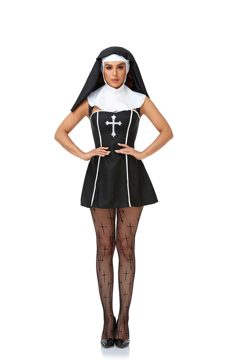 the NAUGHTY NUN - Adult Nun Costume Women Nun Sister Dress