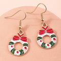 the JOLLY COLLECTION - Fashion Merry Christmas Wreath Circle Hoop Earrings New Year Party Festival Jewelry Gifts