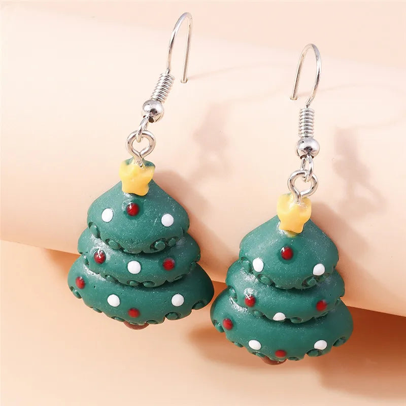 the HAPPY HOLIDAYS COLLECTION - Merry Christmas Earrings Fashion Christmas Tree Deer Santa Drop Earrings New Year Jewelry Gifts