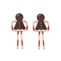 the MERRIMENT COLLECTION - Sweet Christmas Gingerbread Man Earrings New Year Gifts