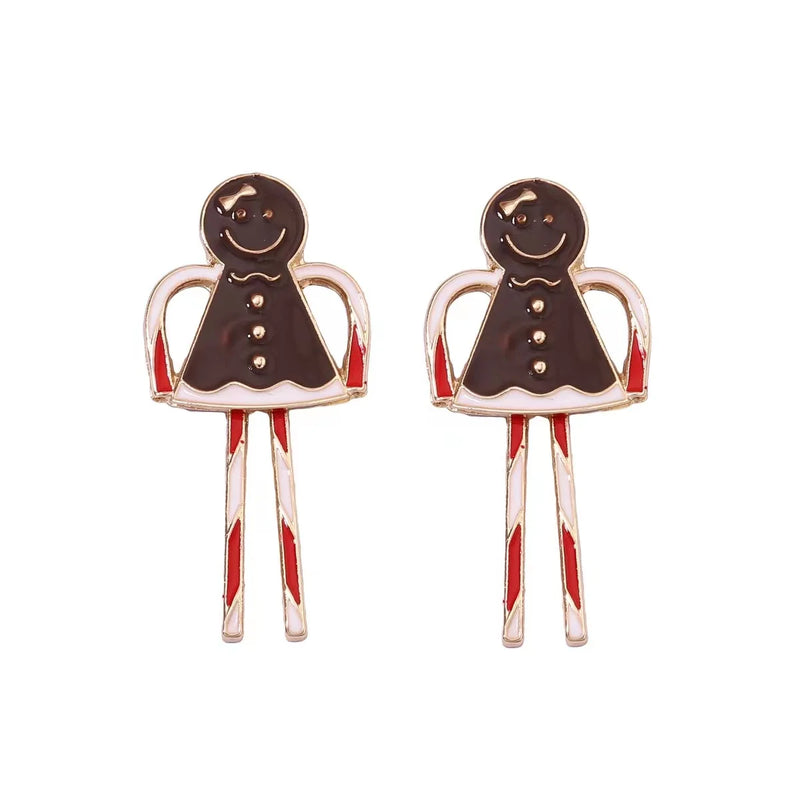 the MERRIMENT COLLECTION - Sweet Christmas Gingerbread Man Earrings New Year Gifts