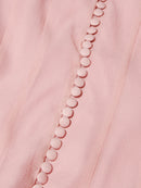 the COURTSY - Solid Spliced Button Slimming Dresses for Women, O-Neck Long Sleeve High Waist Patchwork Ruffles Dress