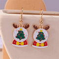 the JOLLY COLLECTION - Fashion Merry Christmas Wreath Circle Hoop Earrings New Year Party Festival Jewelry Gifts