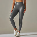 the PLEATHER LEGGINGS - PU Leather Pants Yoga Leggings for External Wear High Waist Leather Sexy Leggings Trousers Women's Stretch Pantalon