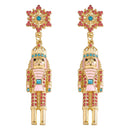 the NUTCRACKER - Christmas Nutcracker Earrings Shiny Rhinestone Nutcracker Soldier Earrings Perfect Festival Party Gifts