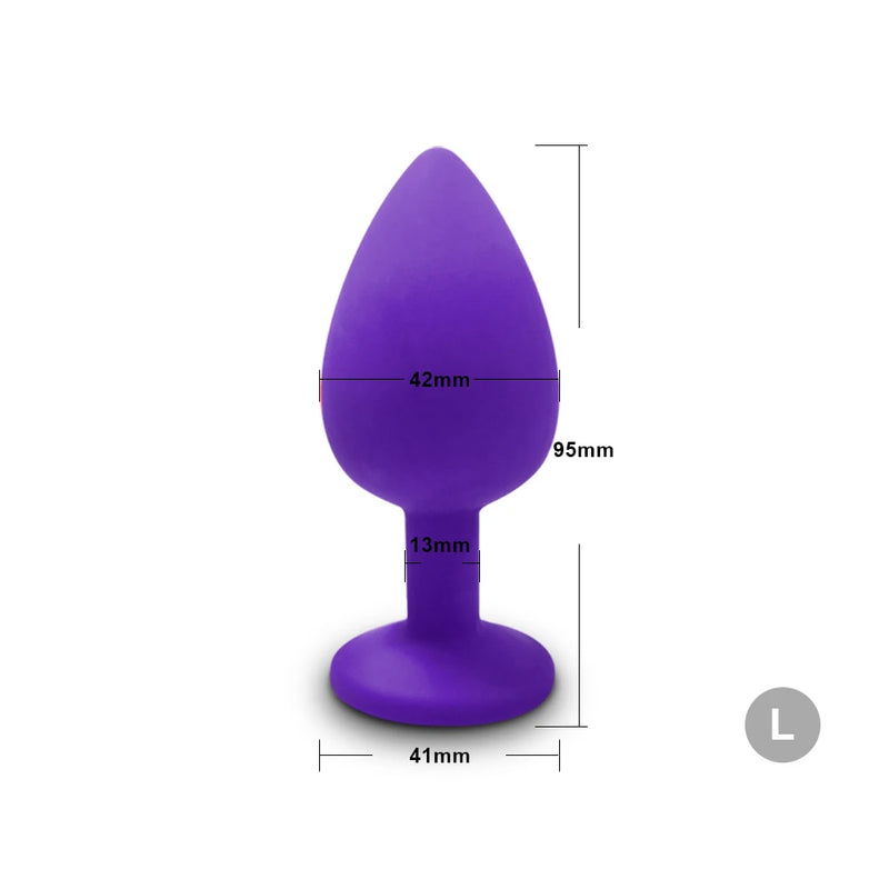 the DIAMOND - S/M/L Anal Plug Butt Vibrator Women/Men Soft Silicone Round Shaped Erotic Bullet Anal plug Bullet Gay Sex Toys for Adults