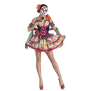 the SUGAR SKULL - Carnival Party Halloween Mexico Day of the Dead Sexy Sugar Skull Flower Fairy Ghost Bride Costume Cosplay Fancy Dress