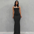 the MONA - Elegant Sexy Bodycon Slip Sleeveless Backless Maxi Dress