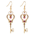 the GLAM GIRL COLLECTION - Earrings Time Key Moon Stick Crystal Pearl Dangle Earrings Kawaii Christmas Gift