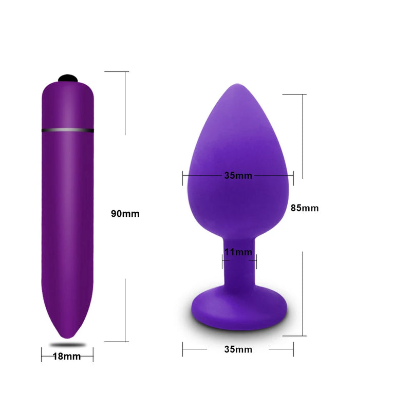 the DIAMOND - S/M/L Anal Plug Butt Vibrator Women/Men Soft Silicone Round Shaped Erotic Bullet Anal plug Bullet Gay Sex Toys for Adults