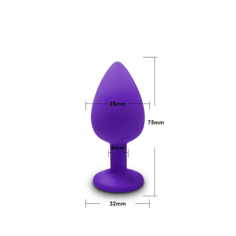 the DIAMOND - S/M/L Anal Plug Butt Vibrator Women/Men Soft Silicone Round Shaped Erotic Bullet Anal plug Bullet Gay Sex Toys for Adults