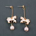 the GLAM GIRL COLLECTION - Earrings Time Key Moon Stick Crystal Pearl Dangle Earrings Kawaii Christmas Gift