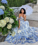 the DAMSEL - Spring/Summer New European and American Off Shoulder Women's Fashion Organza Fairy Long Dress Elegant Evening Dress