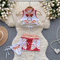 the SECRET SANTA - Christmas Red Top Sexy Patchwork Bodysuit Cosplay Erotic Lingerie Winter Strap Pajamas Nightwear