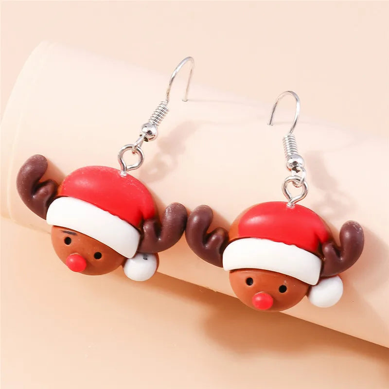 the HAPPY HOLIDAYS COLLECTION - Merry Christmas Earrings Fashion Christmas Tree Deer Santa Drop Earrings New Year Jewelry Gifts