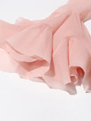 the COURTSY - Solid Spliced Button Slimming Dresses for Women, O-Neck Long Sleeve High Waist Patchwork Ruffles Dress