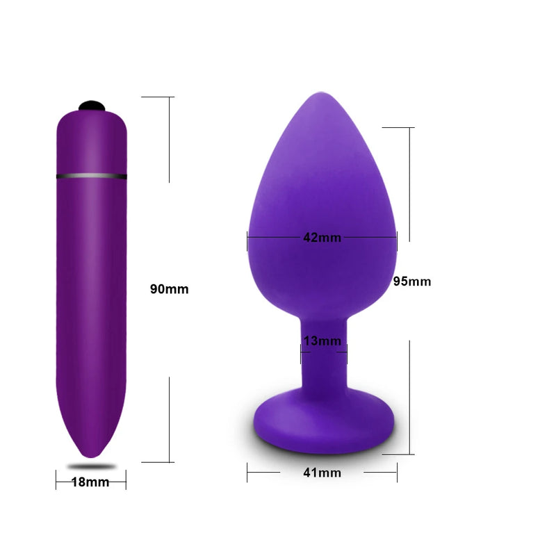 the DIAMOND - S/M/L Anal Plug Butt Vibrator Women/Men Soft Silicone Round Shaped Erotic Bullet Anal plug Bullet Gay Sex Toys for Adults