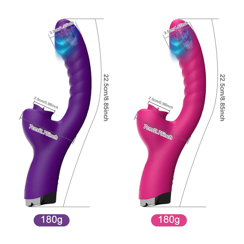 the LICKER - Tongue Licking Vibrator 2 In 1 Adult Women Sex Toys Dildos Vibrators Clitoris Stimulator With 20 Speeds Vibrators Sex Product