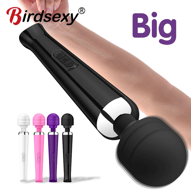 the MAGIC WAND - Powerful Magic Wand Vibrator for Women Big AV Body Massager G Spot Clitoris Stimulator USB Charging Adult Sex Toys for Woman