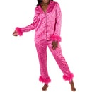 the CUTE & COZY PAJAMA - Christmas Women's 2 Piece Pajama Set Long Sleeve Tassel Flapper Lapel Button Up Shirt Tops Pants Sleepwear Night Wear
