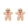 the MERRIMENT COLLECTION - Sweet Christmas Gingerbread Man Earrings New Year Gifts