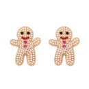 the MERRIMENT COLLECTION - Sweet Christmas Gingerbread Man Earrings New Year Gifts