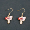 the GLAM GIRL COLLECTION - Earrings Time Key Moon Stick Crystal Pearl Dangle Earrings Kawaii Christmas Gift