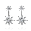 the NORTHSTAR - Silver Fashion Crystal Star Ladies Stud Earrings Jewelry Female Christmas Gift