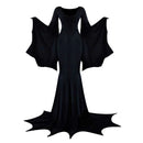 the MORTICIA ADDAMS - Gothic Winter Flared Sleeve Witch Dress Addams Family Fishtail Dress Halloween Costume