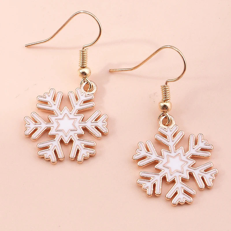 the JOLLY COLLECTION - Fashion Merry Christmas Wreath Circle Hoop Earrings New Year Party Festival Jewelry Gifts