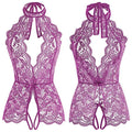 the BACKDOOR - Sexy Lingerie Lace See Through Teddy Bodysuit Fantasy Nightwear Open Crotch Babydoll Underwear