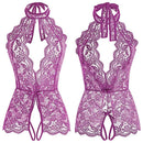 the BACKDOOR - Sexy Lingerie Lace See Through Teddy Bodysuit Fantasy Nightwear Open Crotch Babydoll Underwear