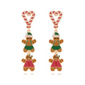 the MERRIMENT COLLECTION - Sweet Christmas Gingerbread Man Earrings New Year Gifts