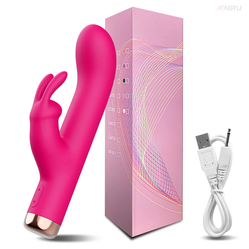 the RABBIT - Mini Rabbit Vibrator for Women Clit Clitoris Stimulator G Spot Dildo Silicone Sex Toys Masturbator Female  Adults Goods