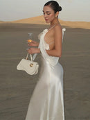 the BELLA - Sexy Mermaid Party Sling Backless Slim Hip Ruffle Hem Evening Dress