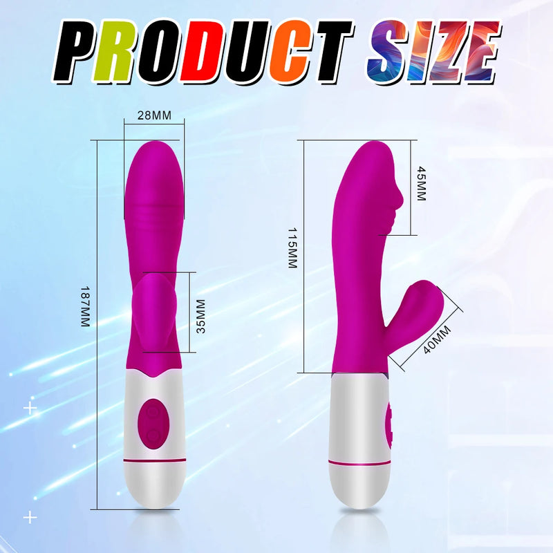 the G-SPOT - Strong G Spot Dildo Rabbit Vibrator Soft Silicone Pussy Massager Rechargeable Vagina Clitoris Stimulator Adult Sex Toy for Woman