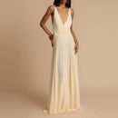 the CASTAWAY - Elegant V-Neck Sleeveless Long Dress Summer Sexy Lace Patchwork Solid Party Dress, Lady Fashion Height Waist Pleat Maxi Dress