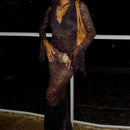 the LACE LUNCH DATE - Lace Transparent Sexy Hollow Out Maxi Dress, Elegant Outfits Women Flare Sleeve V-Neck Party/Club Dresses