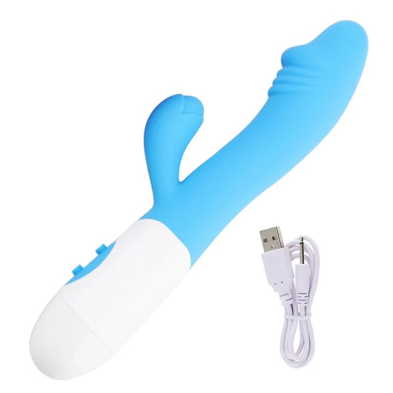 the G-SPOT - Strong G Spot Dildo Rabbit Vibrator Soft Silicone Pussy Massager Rechargeable Vagina Clitoris Stimulator Adult Sex Toy for Woman