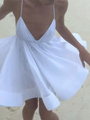 the EVENING ORCHID - Fashion Ruffles Edge Single Breasted Women's Dress, Fashion Long Lantern Sleeve High Waist Mini Dresses