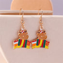 the JOLLY COLLECTION - Fashion Merry Christmas Wreath Circle Hoop Earrings New Year Party Festival Jewelry Gifts