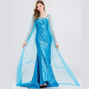 the FROZEN ELSA - Disney Frozen 2 Princess Dress Halloween Birthday Party Ball Cosplay Elsa Queen Sequined Dress