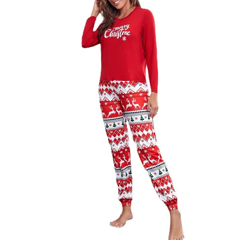 the CHRISTMAS PJS - New Home Pajamas Women's Christmas Printed Long-Sleeved Set